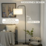 Golvlampa med Rund Tygskärm 164 cm (H) Vit