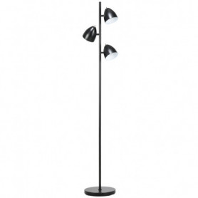Golvlampa 3 Justerbara Lampor Metall Svart 169 cm (H)