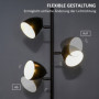 Golvlampa 3 Justerbara Lampor Metall Svart 169 cm (H)