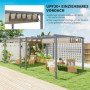 Trädgård Pergola 3 x 3 m Utdragbart Tak Metallram Grå