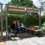 Trädgård Pergola 3 x 3 m Utdragbart Tak Metallram Grå
