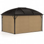 Paviljong i Aluminium med Sidopaneler 4 x 3 x 2,8 m Brun