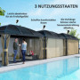 Paviljong i Aluminium med Sidopaneler 4 x 3 x 2,8 m Brun