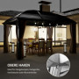 Paviljong i Aluminium med Sidopaneler 4 x 3 x 2,8 m Brun