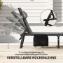 Solsäng med Sidficka 189 x 68 x 36 cm Grå