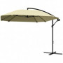 Frihängande Parasoll med Korsfot Ø 260 cm Beige