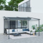 Utdragbar Pergola 397 x 295 cm – Justerbart Tak Mörkgrå