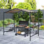 Paviljong till Grill med Hyllor 277 x 149 x 230 cm Khaki