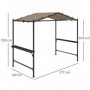 Paviljong till Grill med Hyllor 277 x 149 x 230 cm Khaki