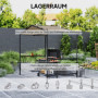 Paviljong till Grill med Hyllor 277 x 149 x 230 cm Khaki