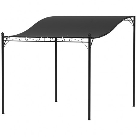 Pergola 2,5 x 3 m Väggmonterat Metallram Mörkgrå