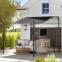 Pergola 2,5 x 3 m Väggmonterat Metallram Mörkgrå