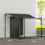 Pergola 2,5 x 3 m Väggmonterat Metallram Mörkgrå