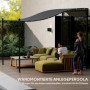 Pergola 2,5 x 3 m Väggmonterat Metallram Mörkgrå