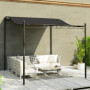 Pergola 2,5 x 3 m Väggmonterat Metallram Mörkgrå