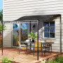Pergola 2,5 x 3 m Väggmonterat Metallram Mörkgrå