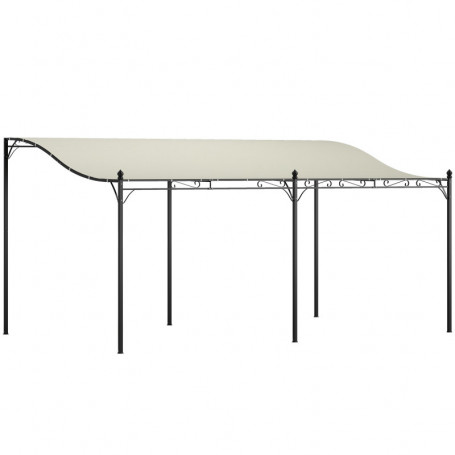 Pergola 3 x 5 m Väggmonterat Metallram Gräddvit