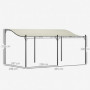 Pergola 3 x 5 m Väggmonterat Metallram Gräddvit