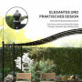 Pergola 3 x 5 m Väggmonterat Metallram Gräddvit