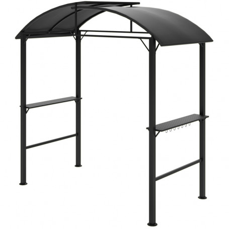 Paviljong till Grill 233 x 110 x 235 cm med Sidohyllor Mörkgrå