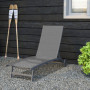 Solstol med Hjul Aluminiumram Mesh Mörkgrå 195 x 66 x 34 cm