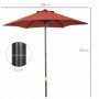 Parasoll Ø196 cm Hopfällbar Röd