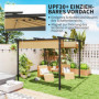 Trädgård Pergola 3 x 3 m Utdragbart Tak Metallram Beige