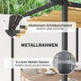 Trädgård Pergola 3 x 3 m Utdragbart Tak Metallram Beige
