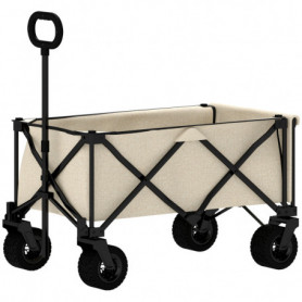 Trädgårdsvagn / Utflykt vagn 100 kg Hopfällbar 90 x 48 x 92 cm beige