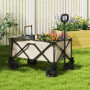 Trädgårdsvagn / Utflykt vagn 100 kg Hopfällbar 90 x 48 x 92 cm beige