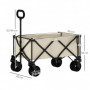 Trädgårdsvagn / Utflykt vagn 100 kg Hopfällbar 90 x 48 x 92 cm beige