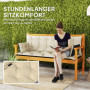 Dyna till Bänk med ryggstöd och armstöd 180 x 110 x 8 cm, beige