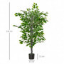 Konstgjord Ficusväxt 135 cm Plast Grön