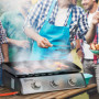 Gas Grillplatta med 3 Brännare - Non-Stick Bärbar 63 x 48 x 21 cm