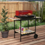 Metall Kolgrill med Hjul Höjdjusterbart 103x47x95 cm Röd