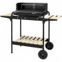Metall Kolgrill med Hjul Höjdjusterbart 103x47x95 cm Svart