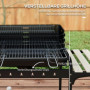 Metall Kolgrill med Hjul Höjdjusterbart 103x47x95 cm Svart
