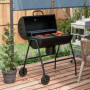 Metall Kolgrill med Lock och Hjul 95 x 71,5 x 102 cm Svart