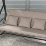 Gungbänk med Liggfunktion, Hammock 3-sits 170 x 110 x 153 cm, Ljusbrun