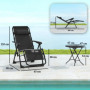 Solstol 2 st med Bord 90 x 56 x 110 cm Svart