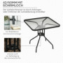 Trädgårdsbord med Härdat Glas och Paraplyhål – 76 x 76 cm