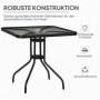 Trädgårdsbord med Härdat Glas och Paraplyhål – 76 x 76 cm