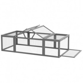 Kaninbur med Gångjärnslock 180 x 90 x 48 cm Utomhus Hage för Smådju...