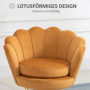 Fåtölj Vintage Lotus-format Lågrygg Linne Gul