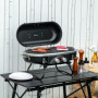 Portabel Gasolgrill 2 Brännare 66 x 34,5 x 37 cm Svart