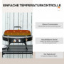 Portabel Gasolgrill 2 Brännare 66 x 34,5 x 37 cm Svart