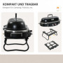 Portabel Gasolgrill 2 Brännare 66 x 34,5 x 37 cm Svart