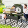 Campingbord med Förvaringskorg Hopfällbar Aluminium Svart