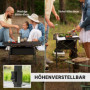 Campingbord med Förvaringskorg Hopfällbar Aluminium Svart