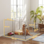 Flexibel Hundbur i Silver Stål – Justerbar & Elegant